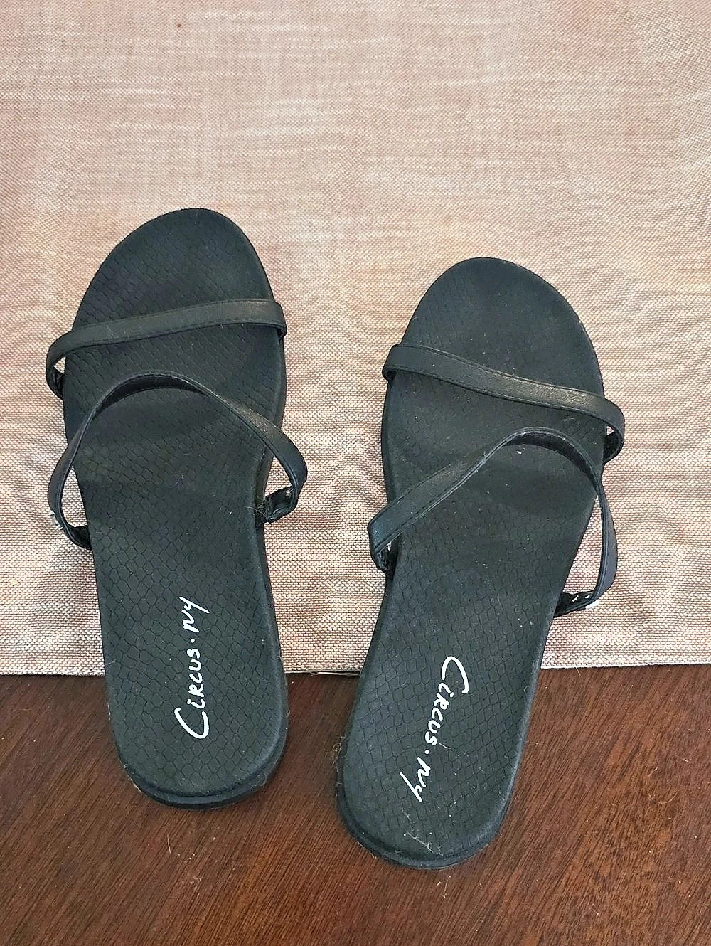 Circus New York Black Studded Slide Sandals